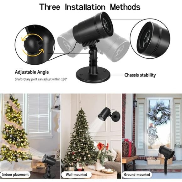 Christmas Projector Lights Outdoor, Waterproof LED Snowflake Lights - Picture 5 of 6